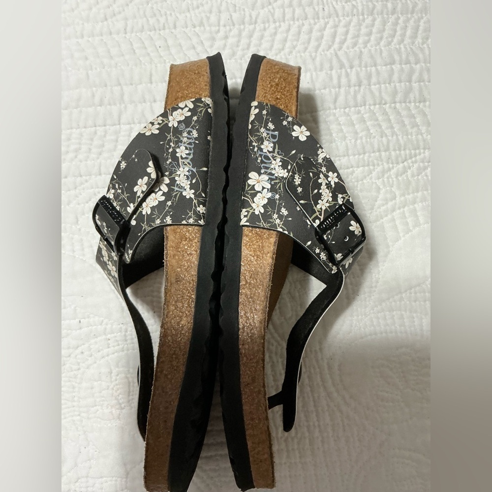Papillio by Birkenstock Gizeh floral print black & white Sandal Euro 38 US 7 - Picture 8 of 12